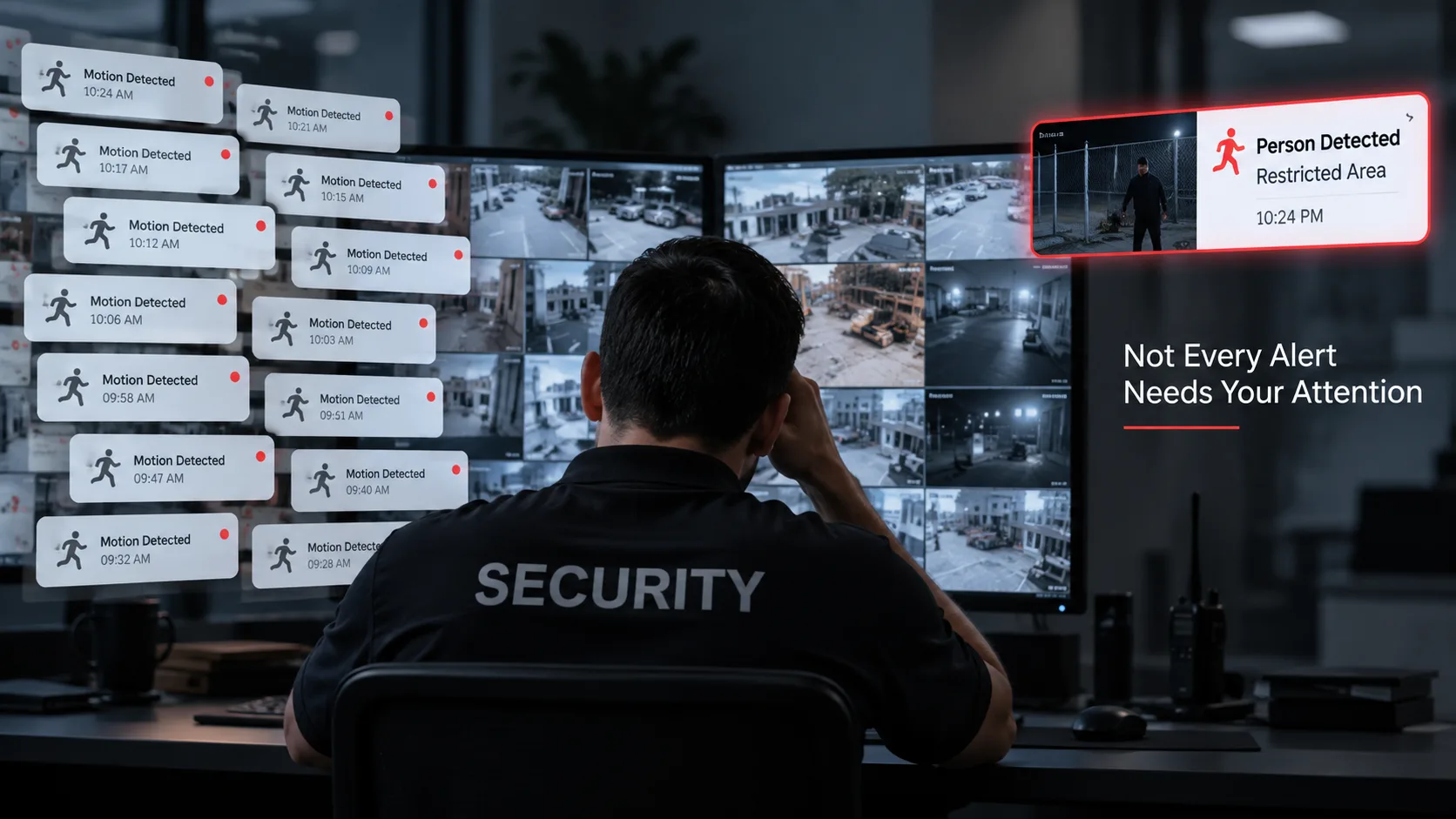 AI-powered video surveillance helping businesses reduce unnecessary security camera alerts and improve monitoring.